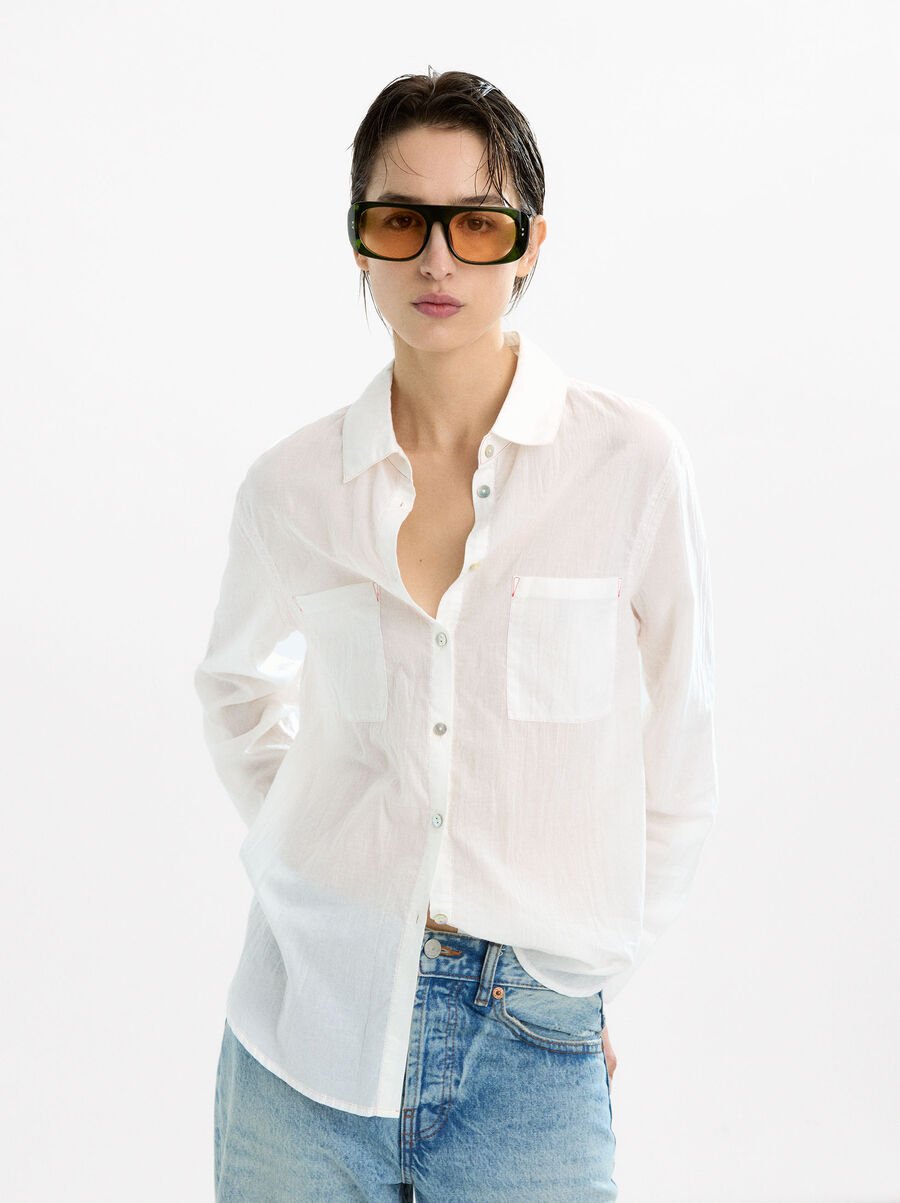Semi-transparent 100% cotton shirt