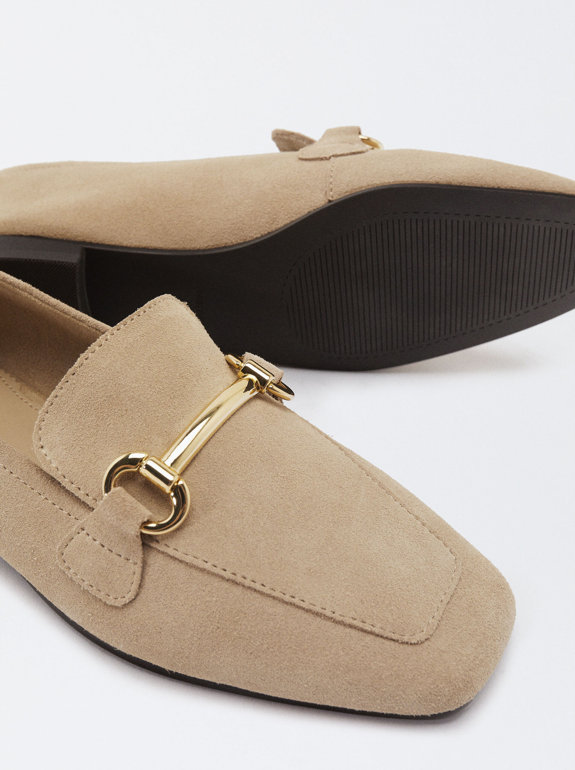 Online Exclusive - Suede Leather Loafers Buckle image number 5.0