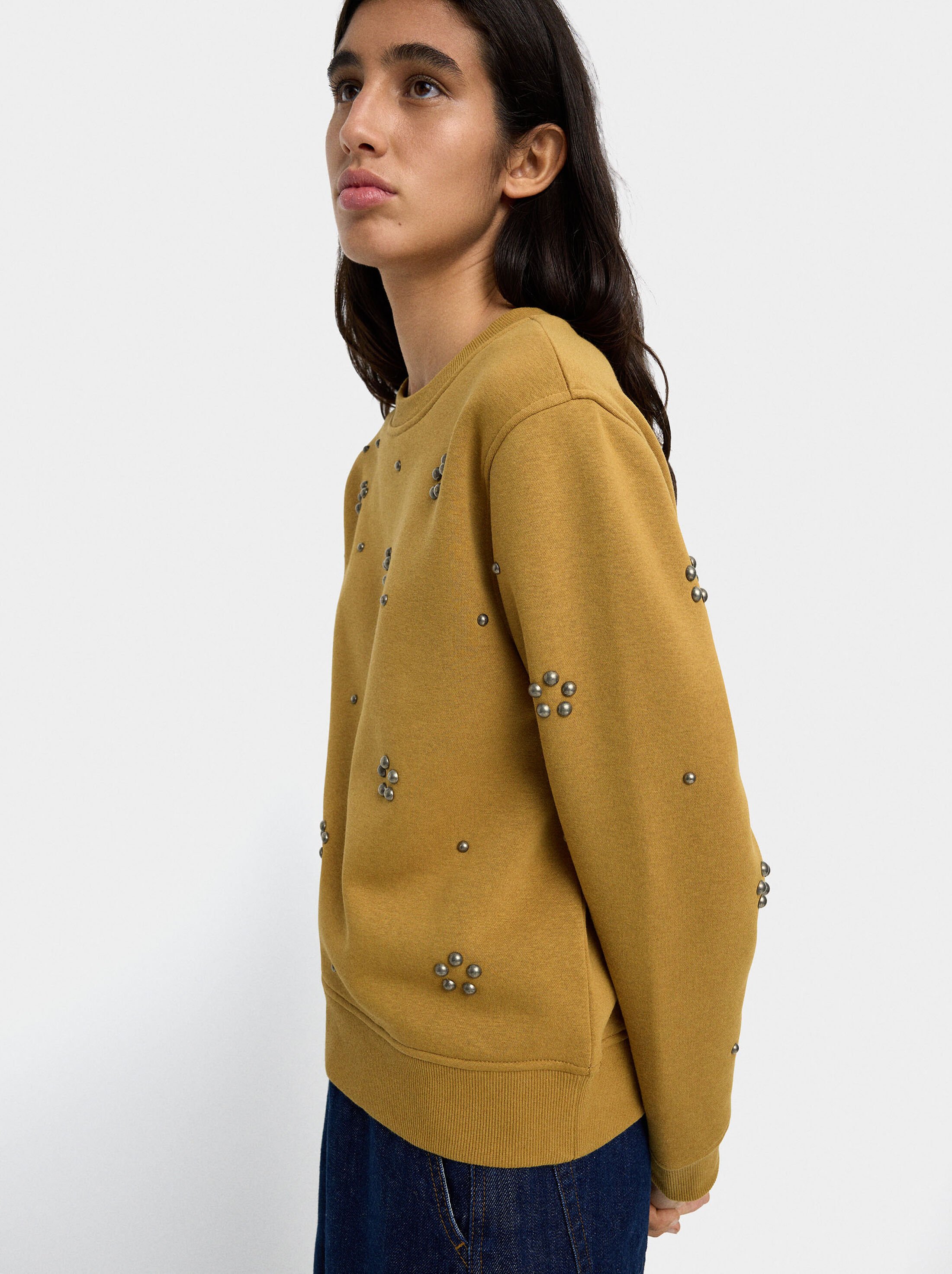 Cotton sweatshirt with applications image number 2.0