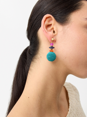 Monochrome Detail Earrings, Multicolor, hi-res