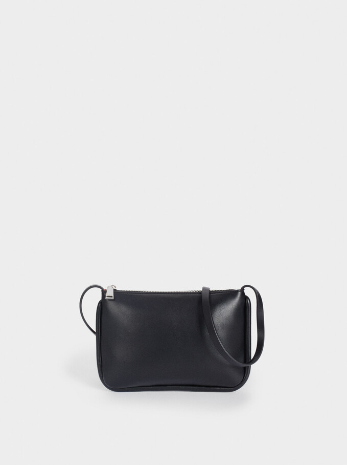 Crossbody Bag With Contrast Interior, Black, hi-res