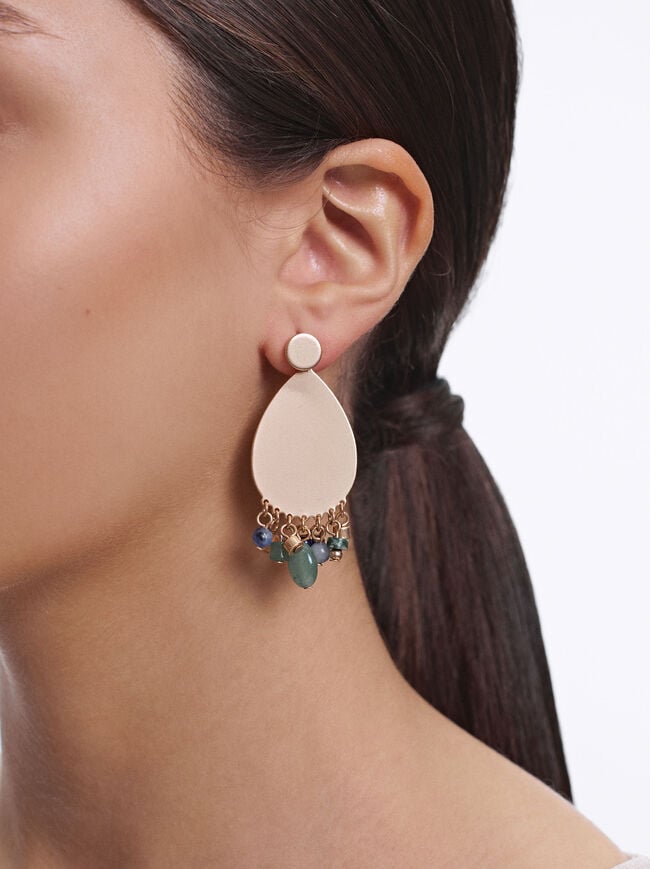 Gold-Toned Earrings With Stone image number 1.0