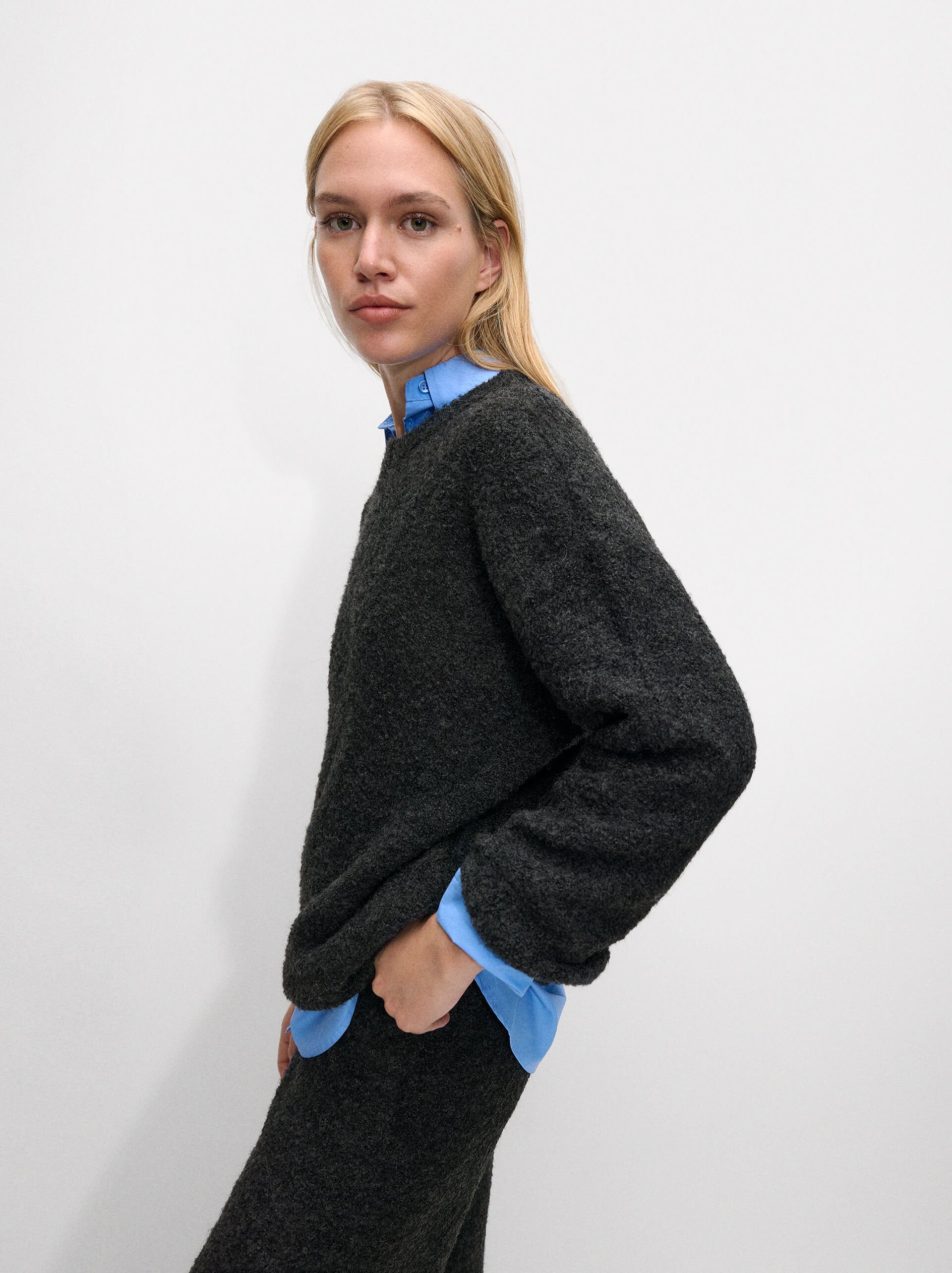 Knit sweater with wool blend image number 2.0