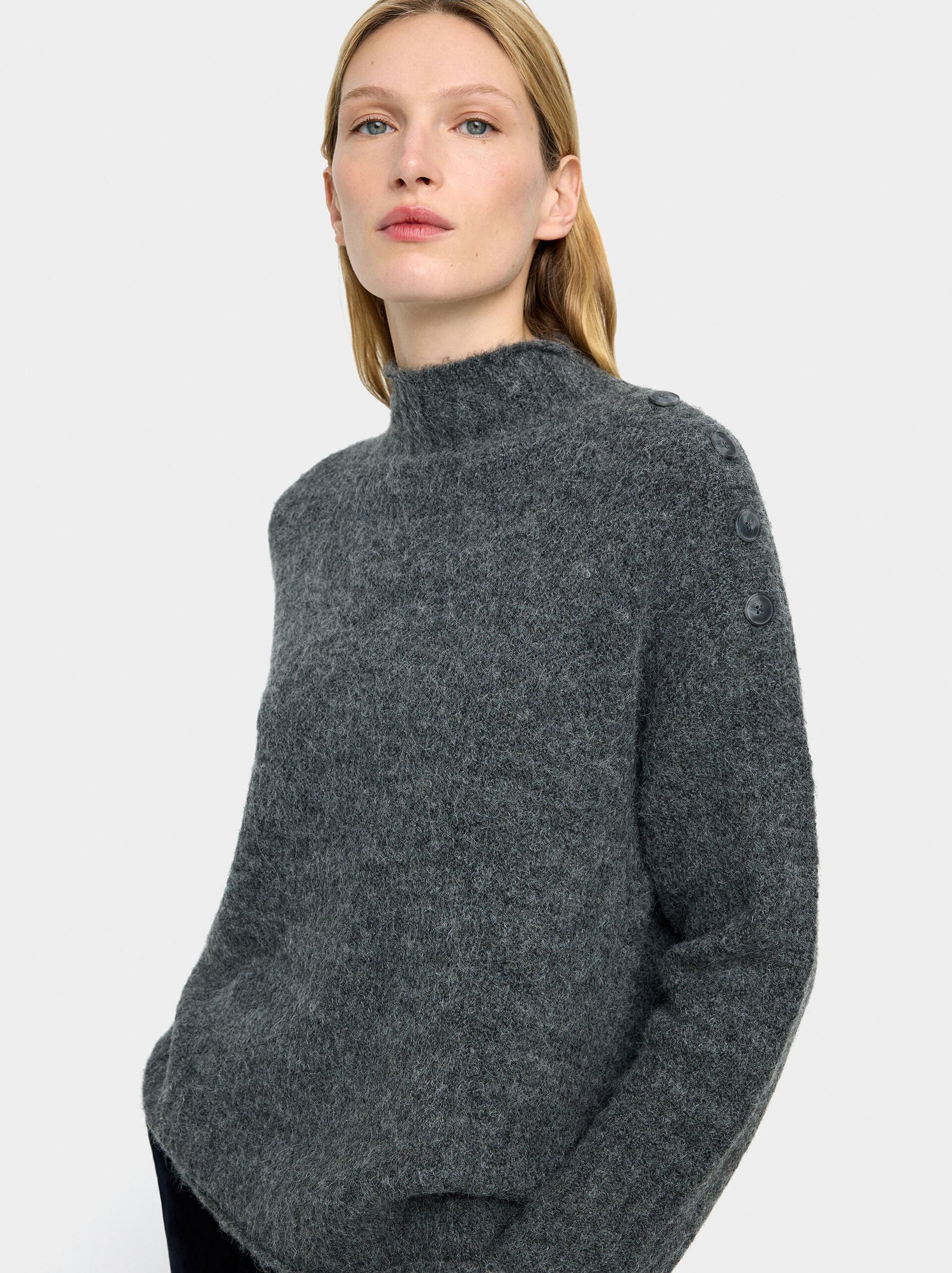 Knit sweater with button detail image number 1.0