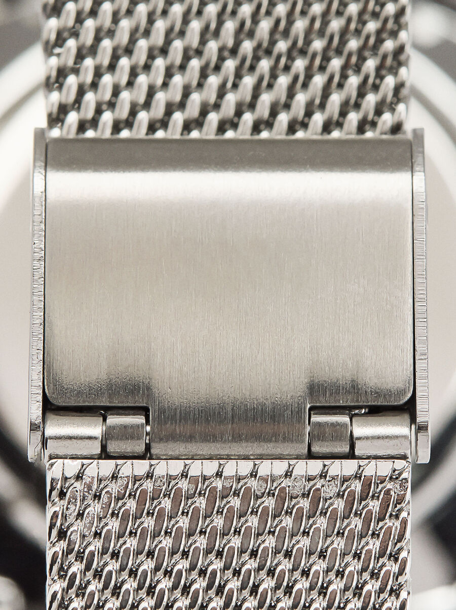 Bicolor watch with stainless steel metal mesh