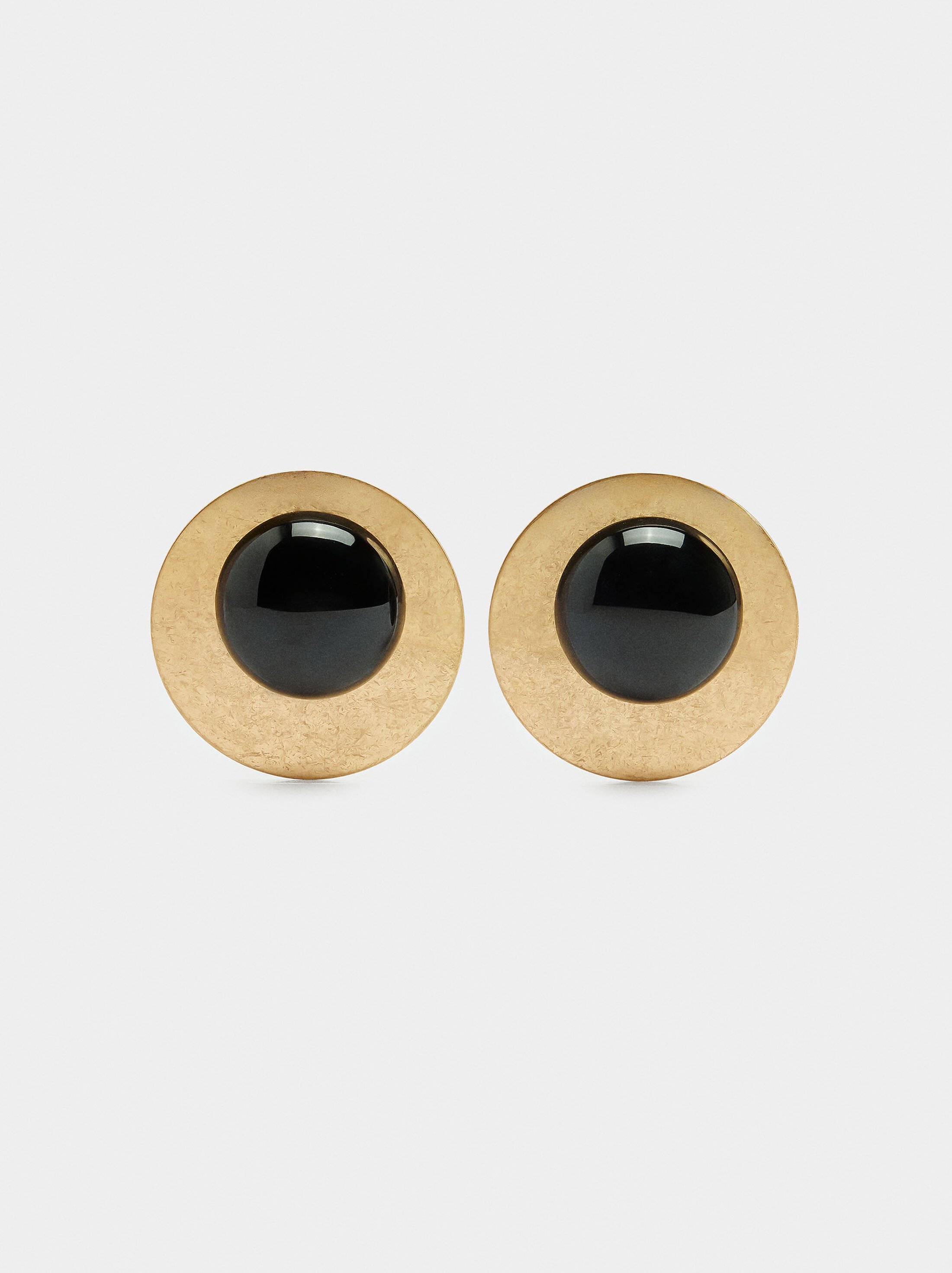 Round earrings with resin image number 0.0