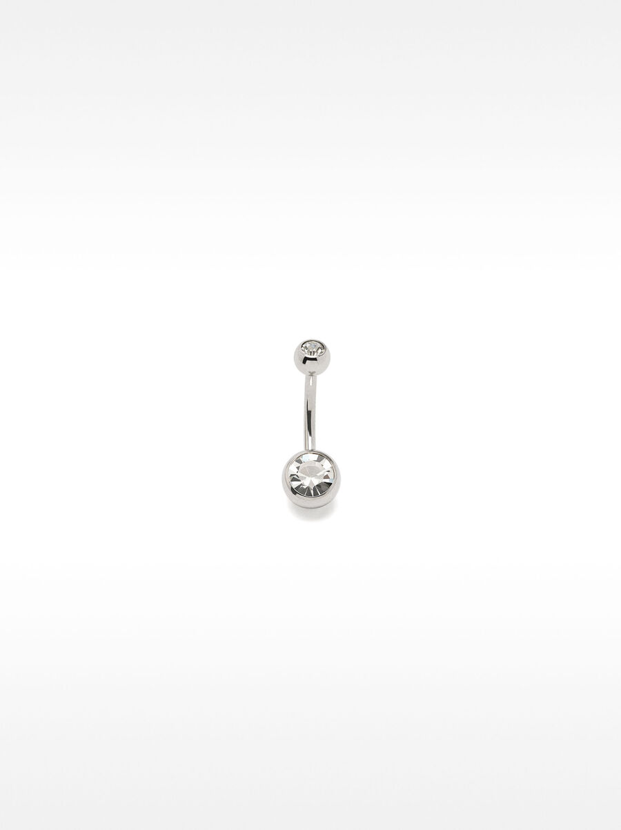 Belly button piercing with crystal – stainless steel