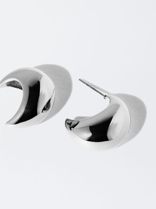 Tropfenförmige Ohrringe Aus Stahl