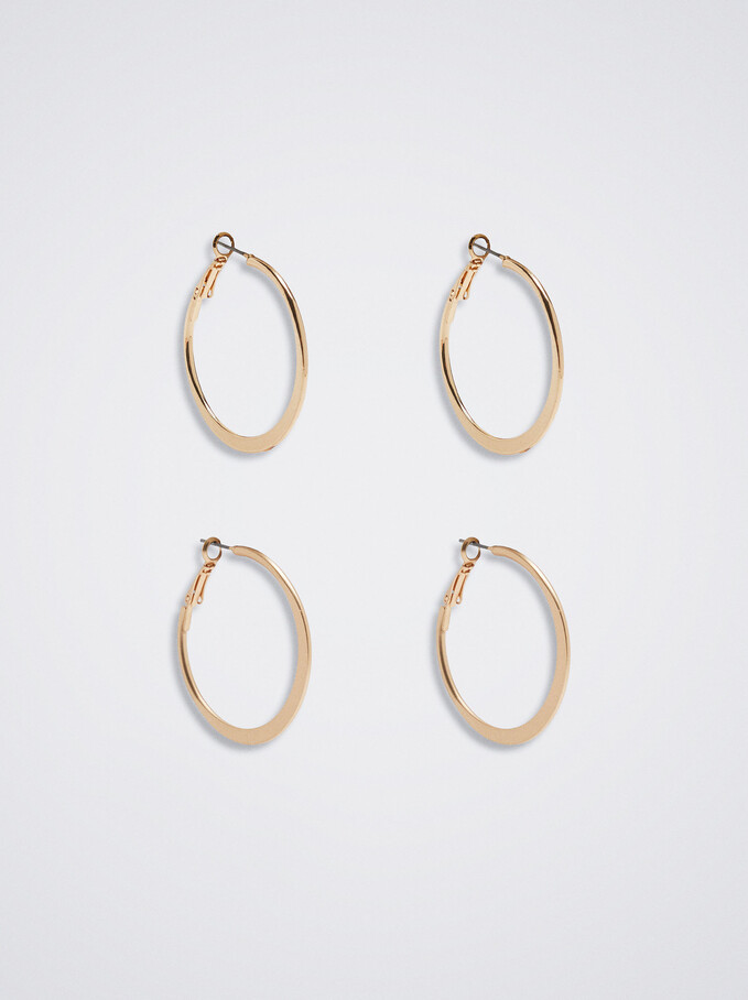 Set Of Gold Hoop Earrings, , hi-res