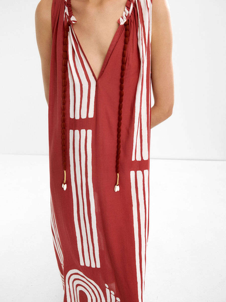 Bedrucktes langes Kleid