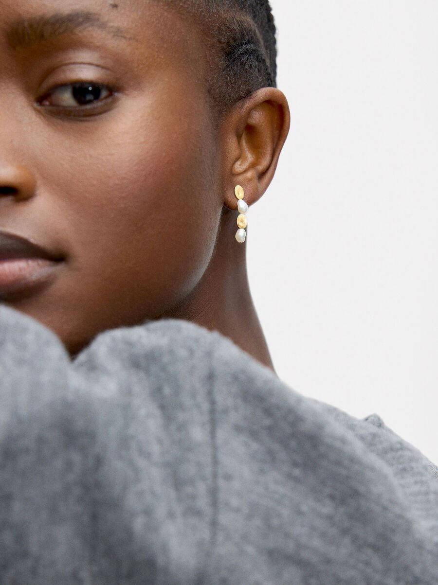 Long pearl earrings - 925 sterling silver