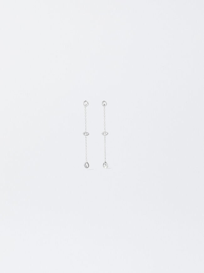 Stainless Steel Earrings With Crystals image number 0.0