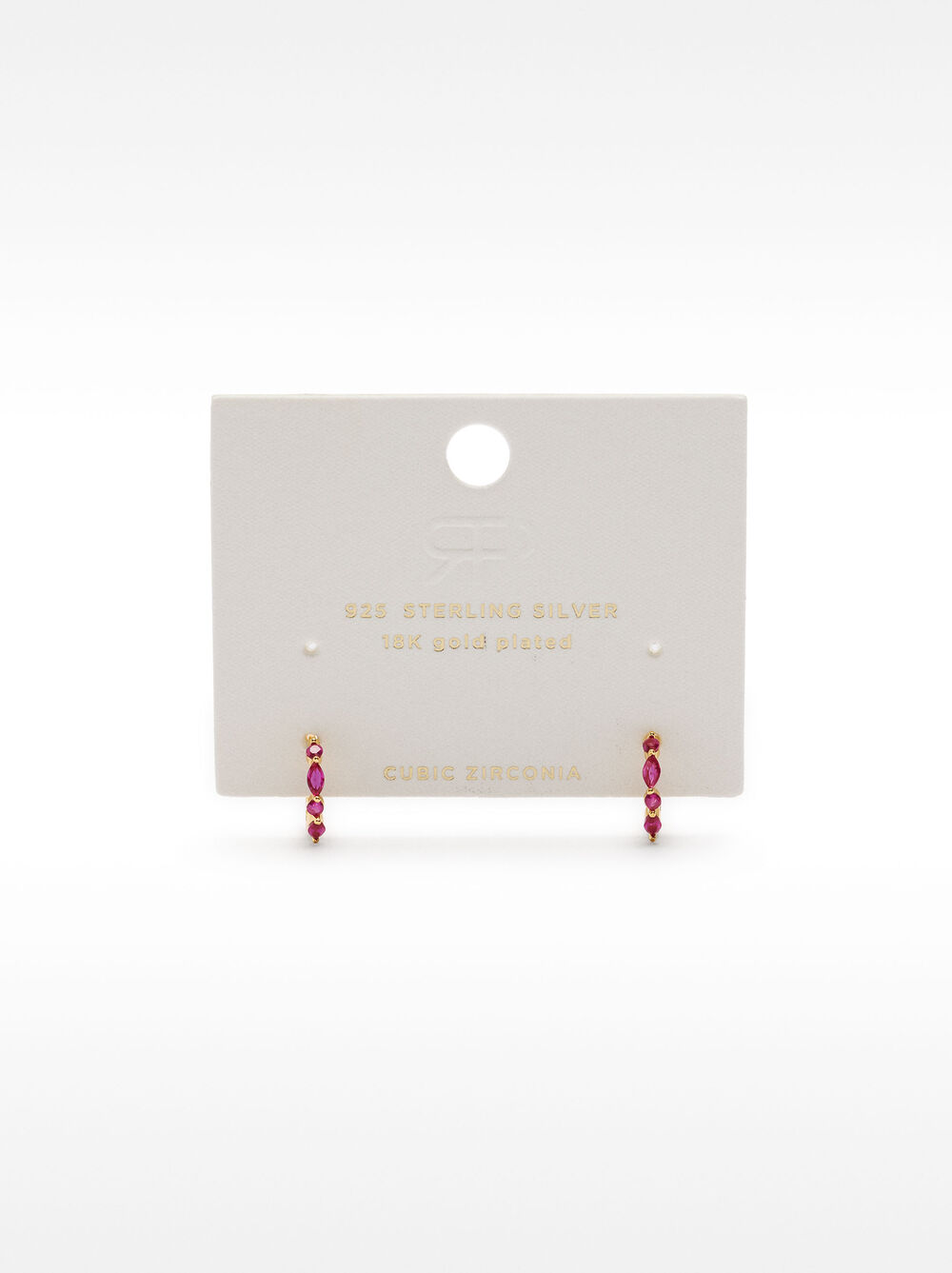 Hoop earrings with zirconia - stainless steel