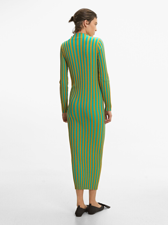 Striped Dress, Mustard, hi-res
