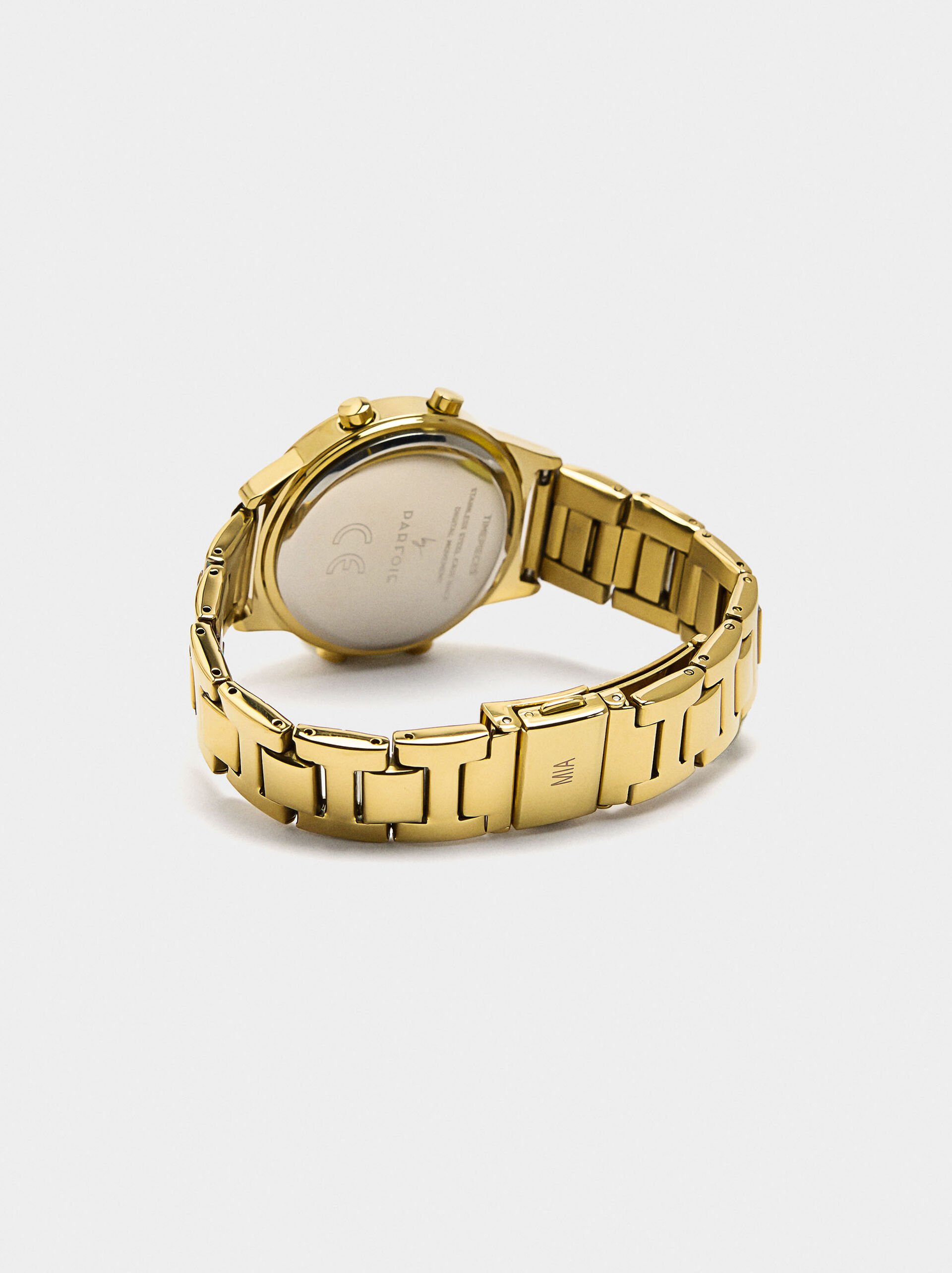 Digital watch with stainless steel bracelet image number 3.0