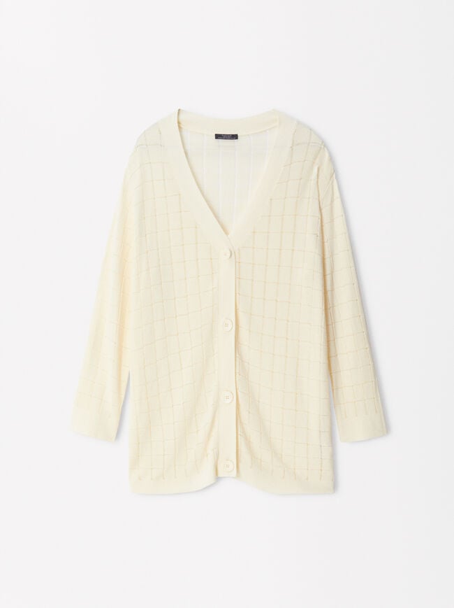 Pointelle Knit Cardigan image number 5.0
