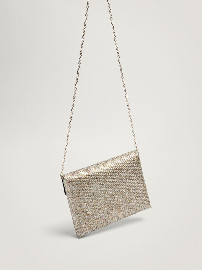 Party Handbag With Chain Strap, Golden, hi-res