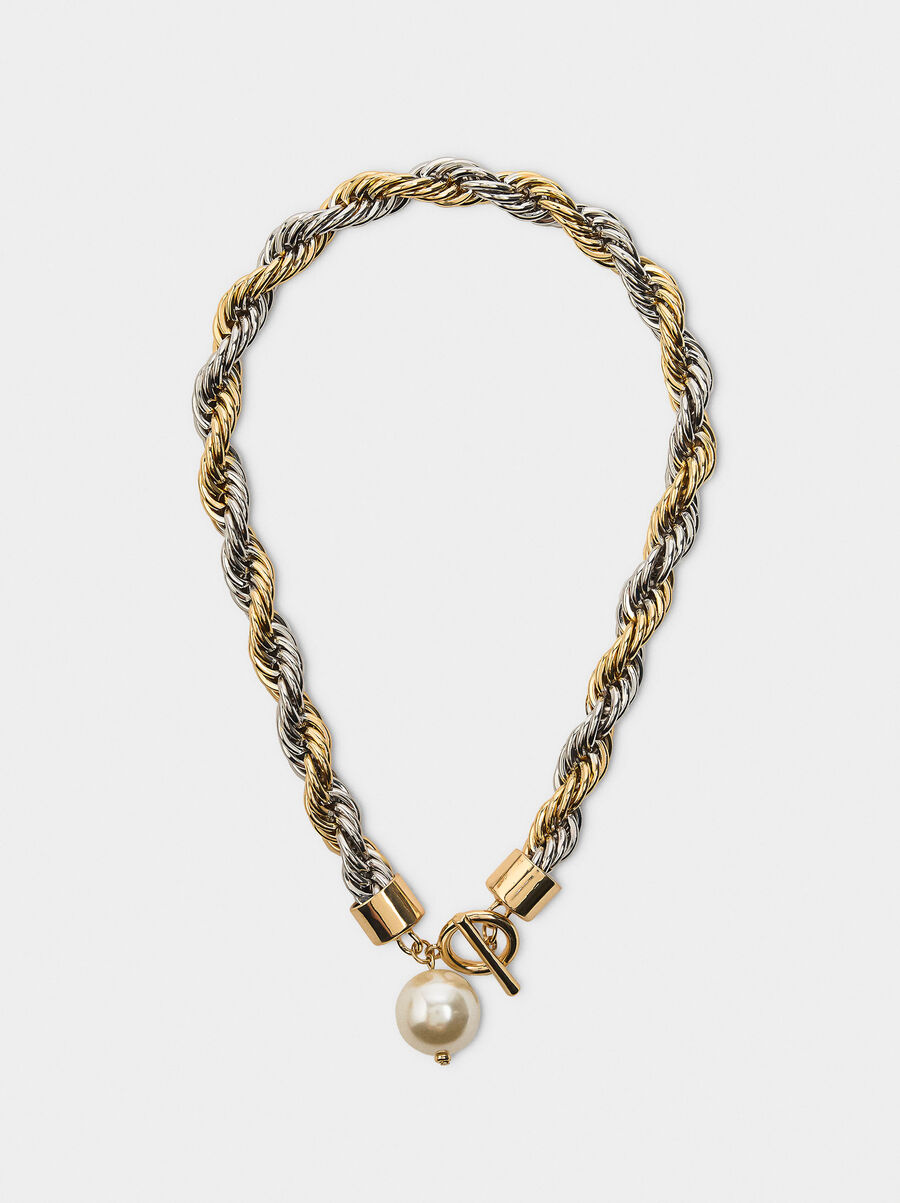Solomon cord necklace with pearl