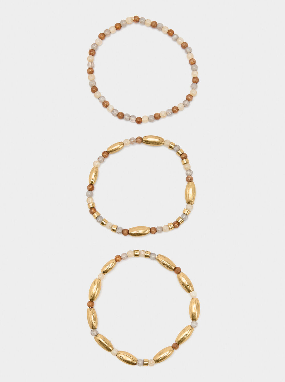 Set of elastic bracelets with beads