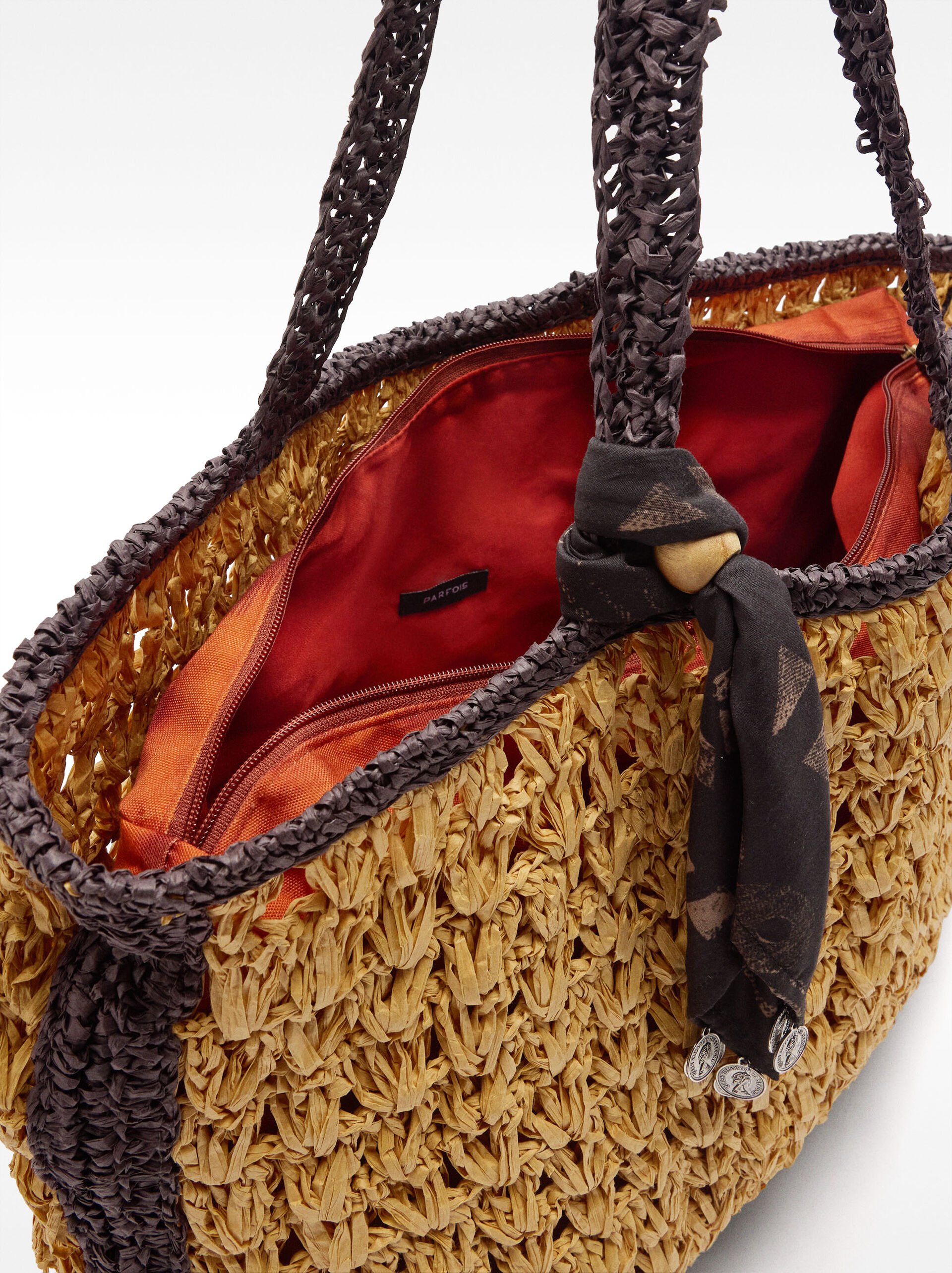 Geflochtener Shopper-Tasche mit Stroh-Effekt image number 4.0