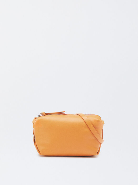 Leather Crossbag , Orange, hi-res