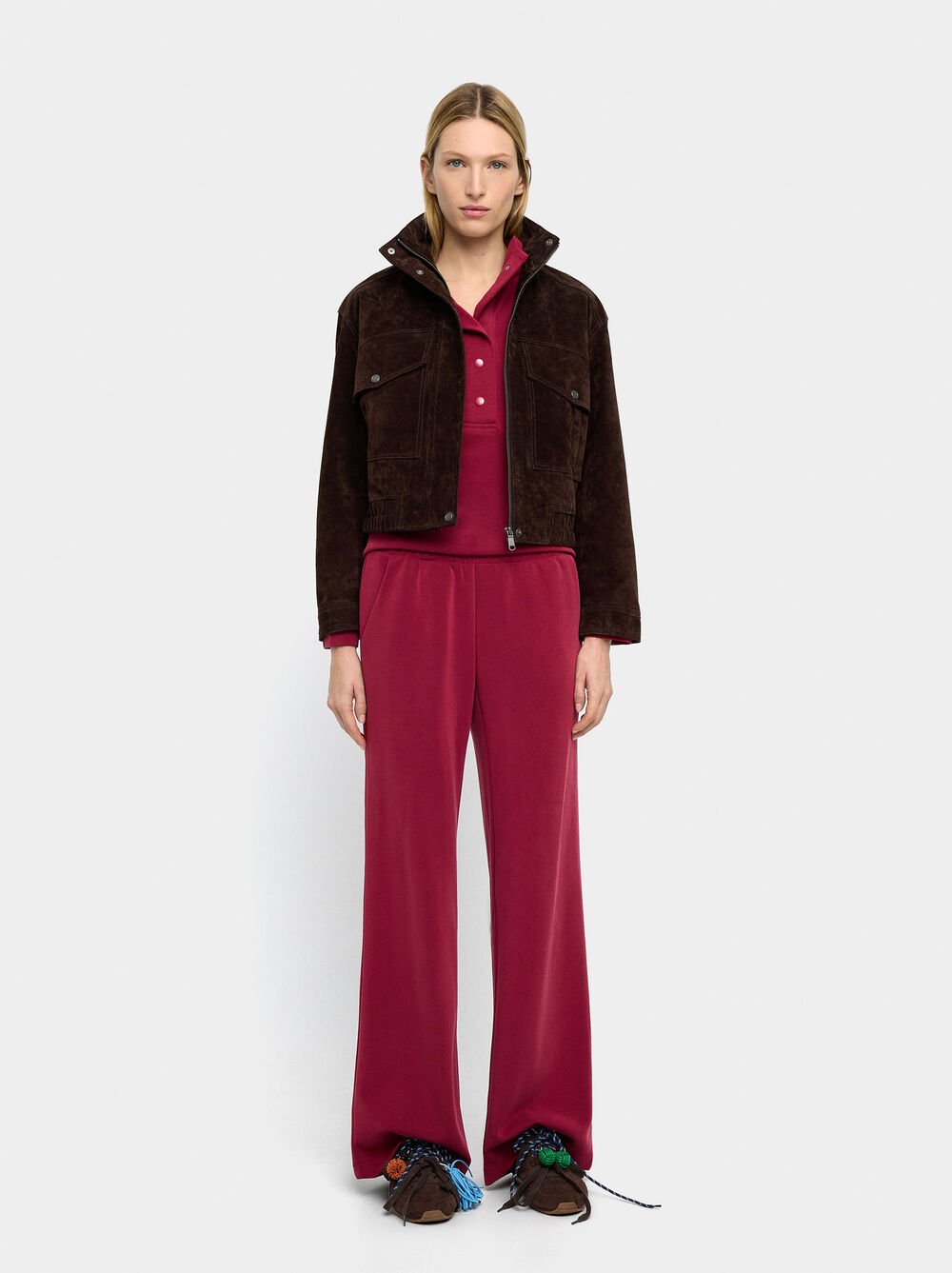 Trousers with elastic waist soft touch