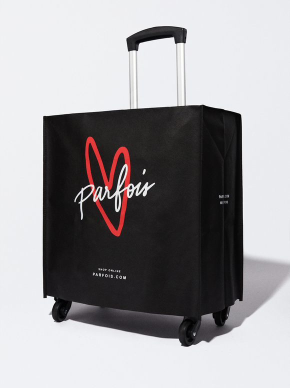 Nylon Suitcase, Black, hi-res