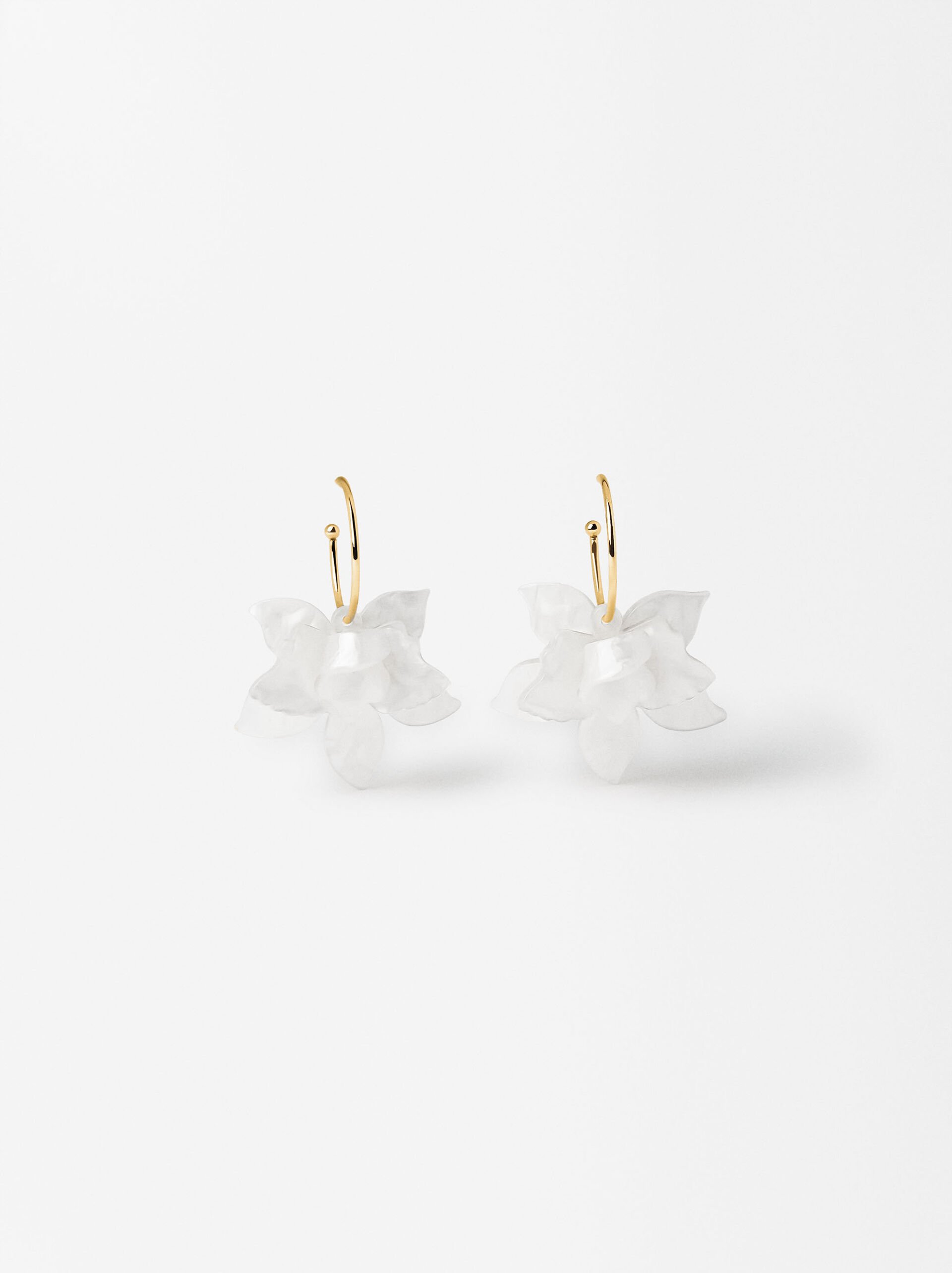 Pendientes de aro con flor image number 0.0