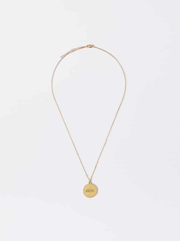Online Exclusive - Personalized Stainless Steel Necklace, Golden, hi-res