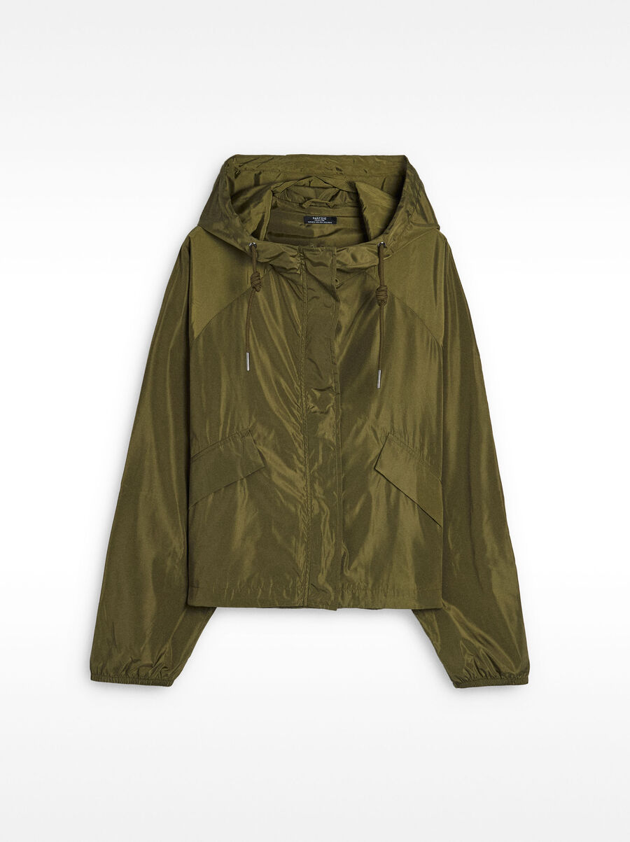 Satin hooded jacket