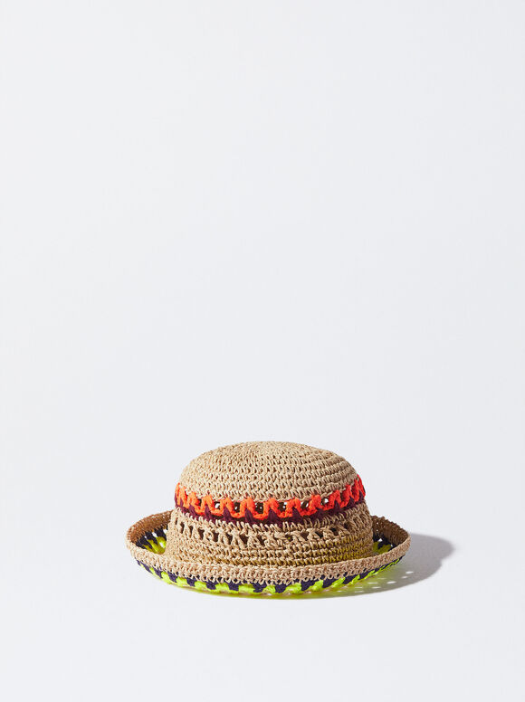 Braided Bucket Hat, Ecru, hi-res