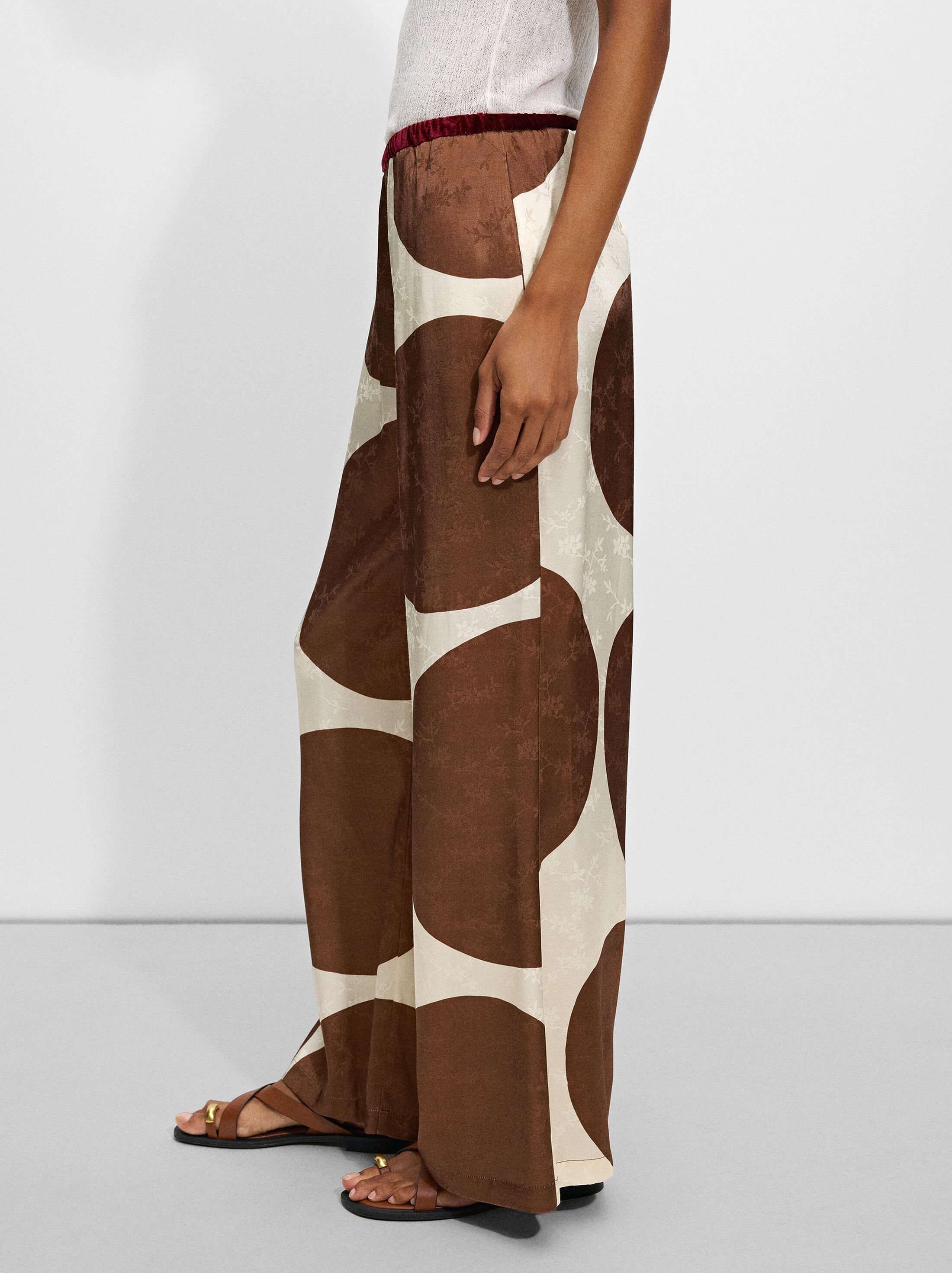 Pantalons fluids en jacquard image number 1.0