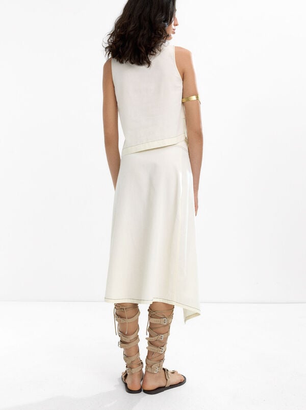 Wrap skirt in cotton blend