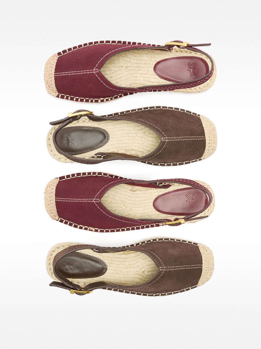 Leather espadrilles with buckle