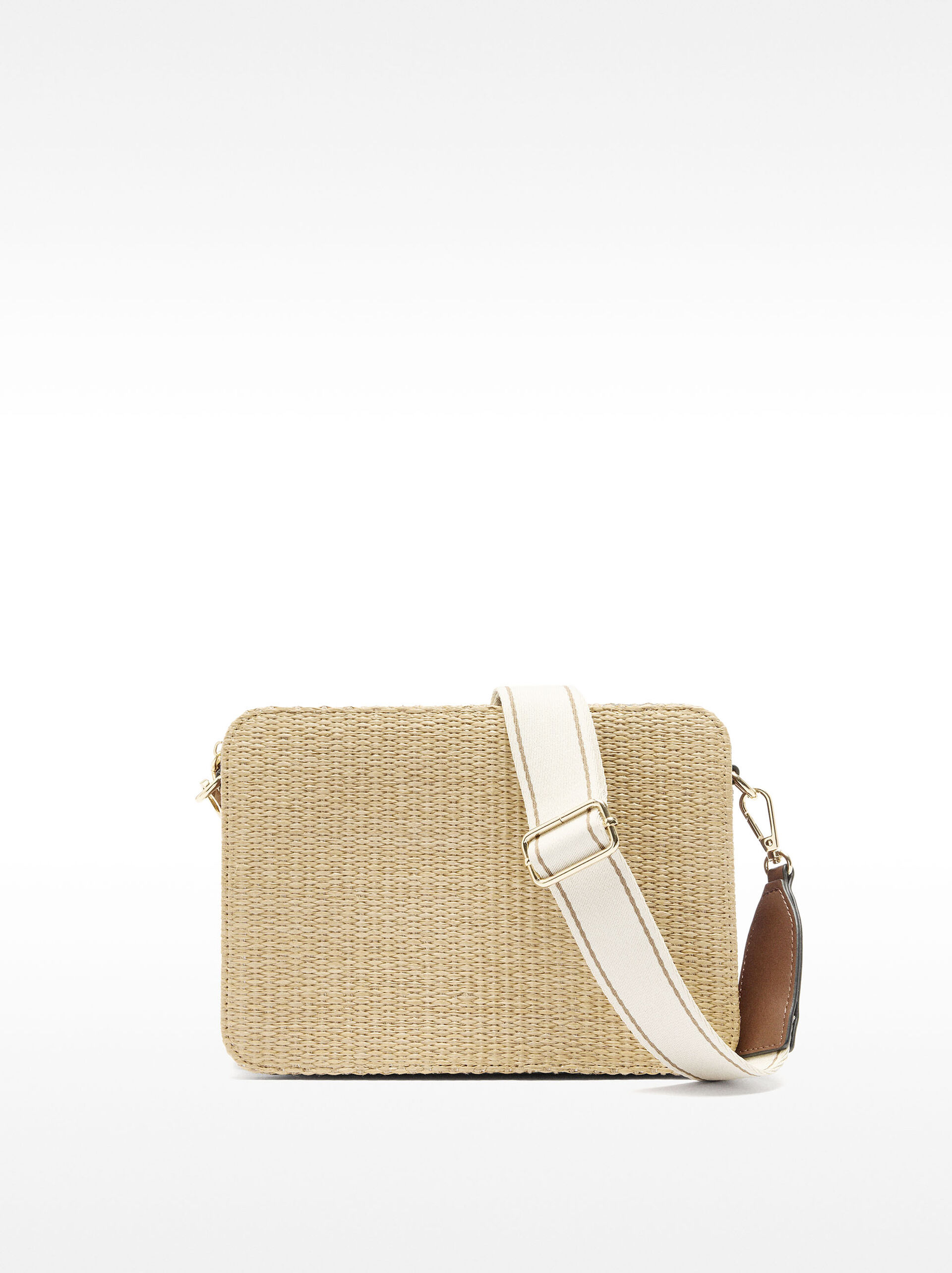 Rectangular crossbody bag raffia effect image number 1.0