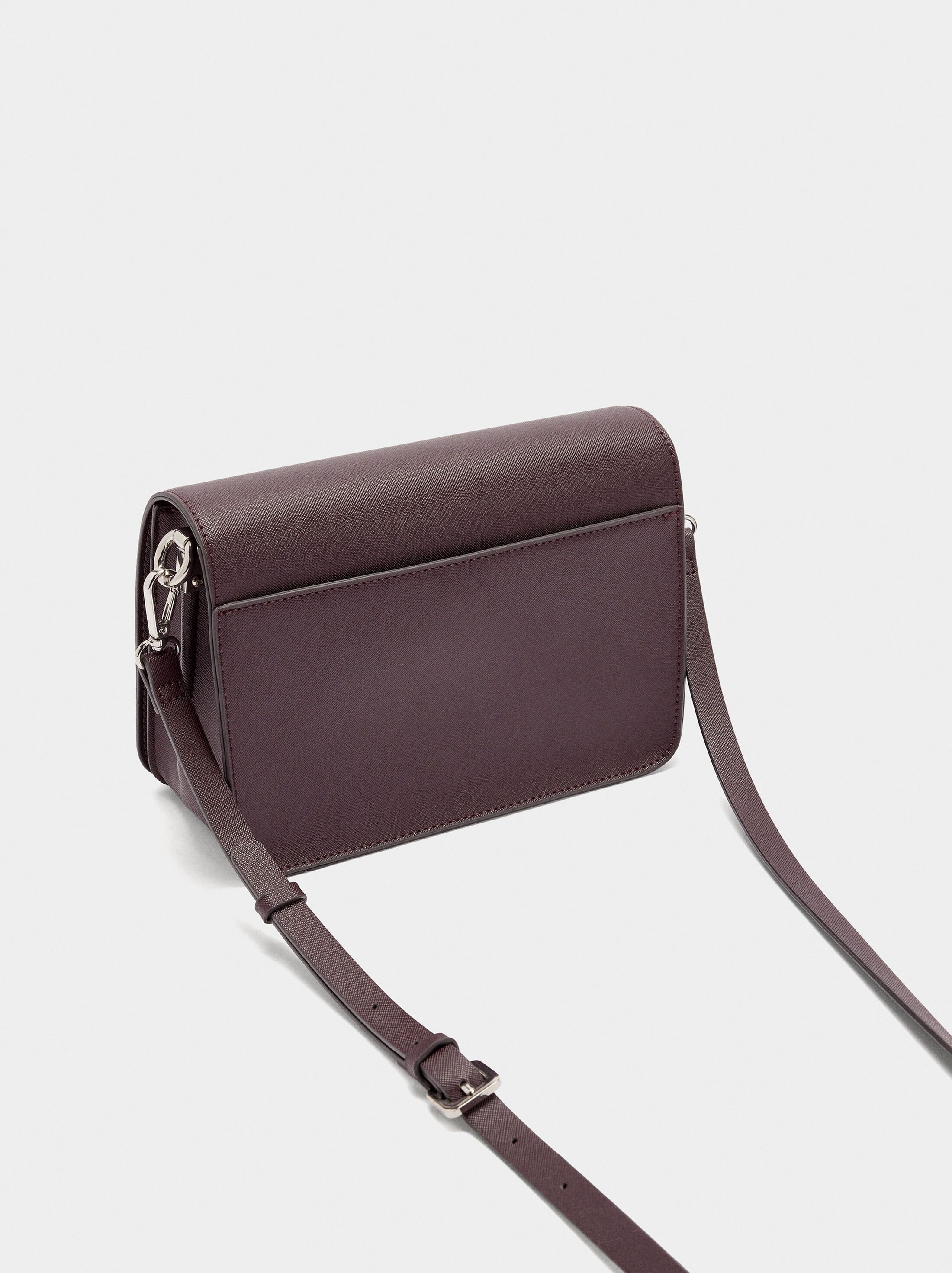 Crossbody bag with texture and flap closure image number 3.0