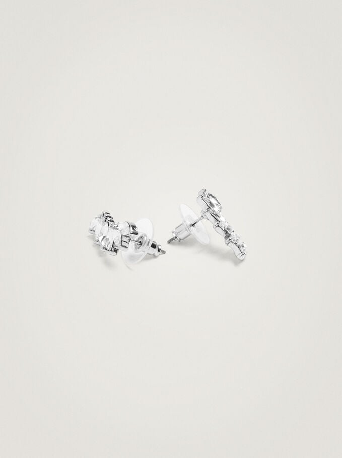 Ear Cuff With Crystals, Silver, hi-res