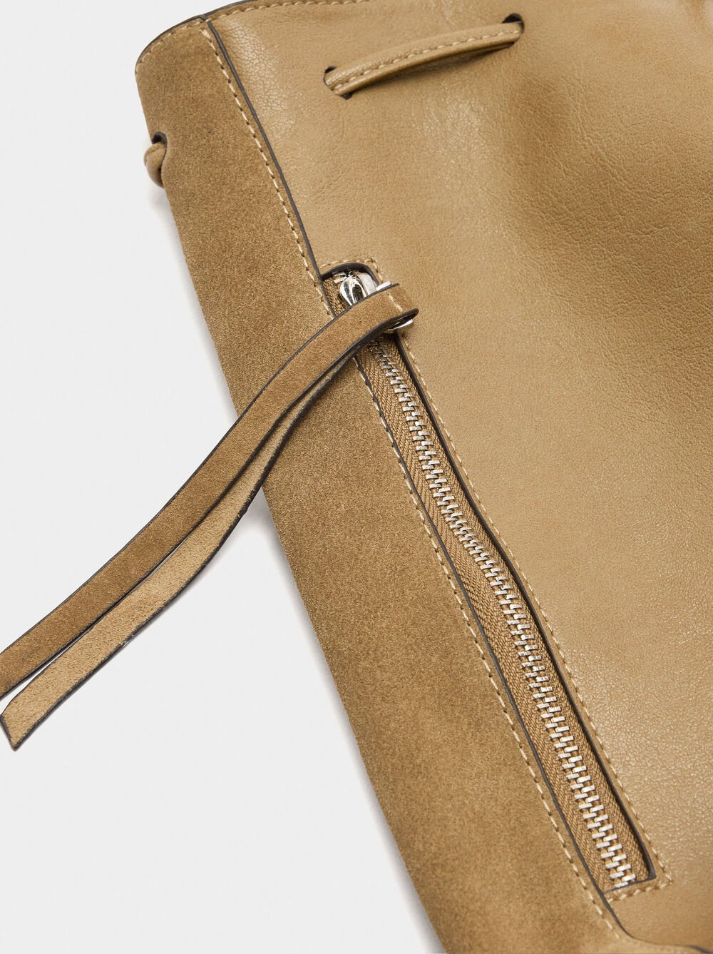 Backpack with leather details