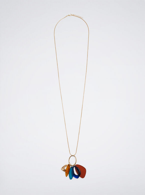 Necklace With Resin Pendants, Multicolor, hi-res