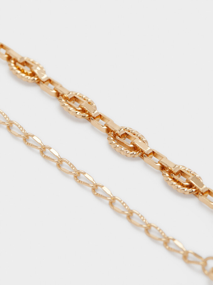 Short Gold-Toned Chain Necklace, Golden, hi-res