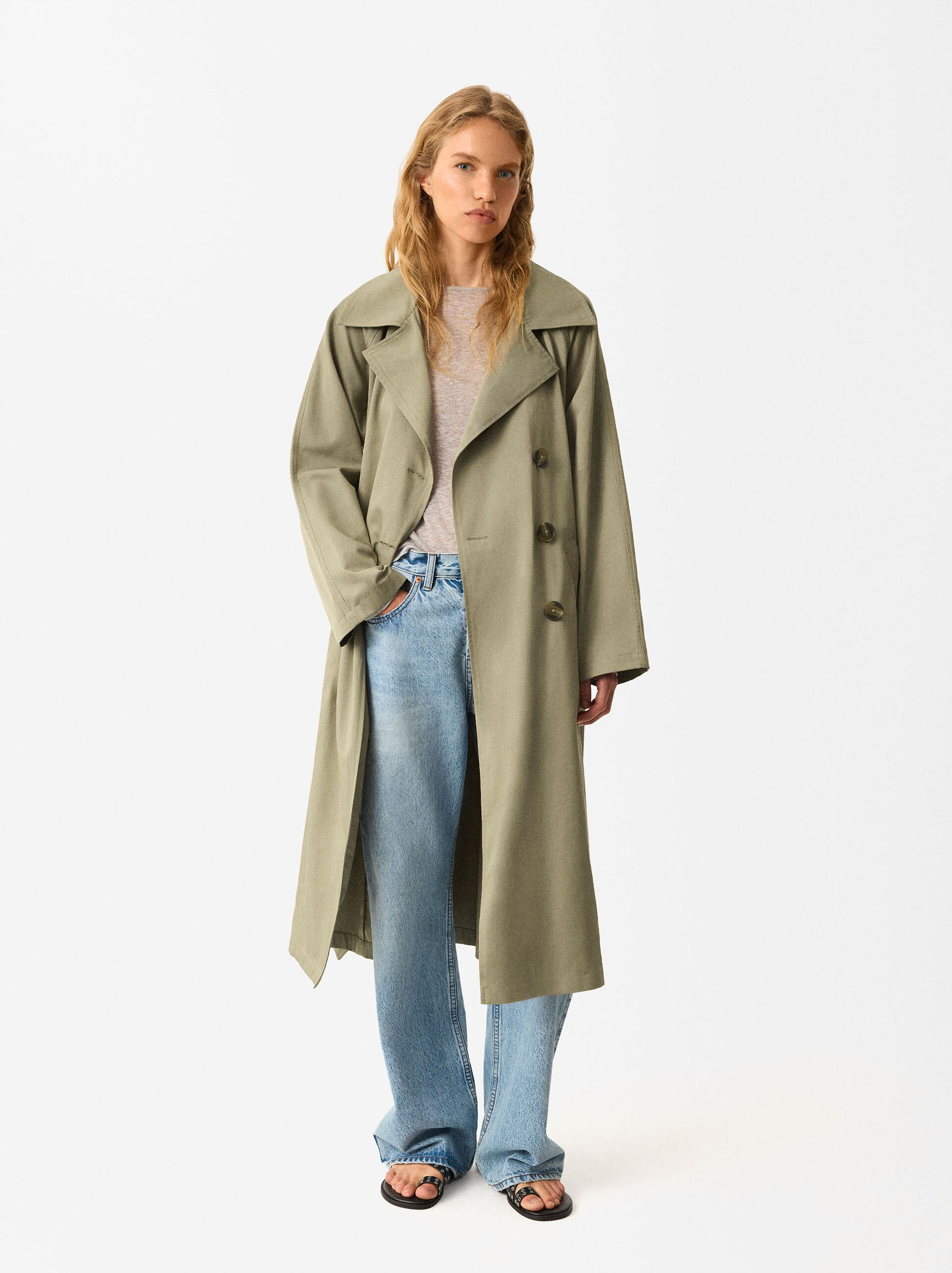 Classic Trench Coat With Belt image number 4.0