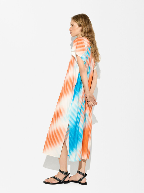 Printed Dress, Multicolor, hi-res