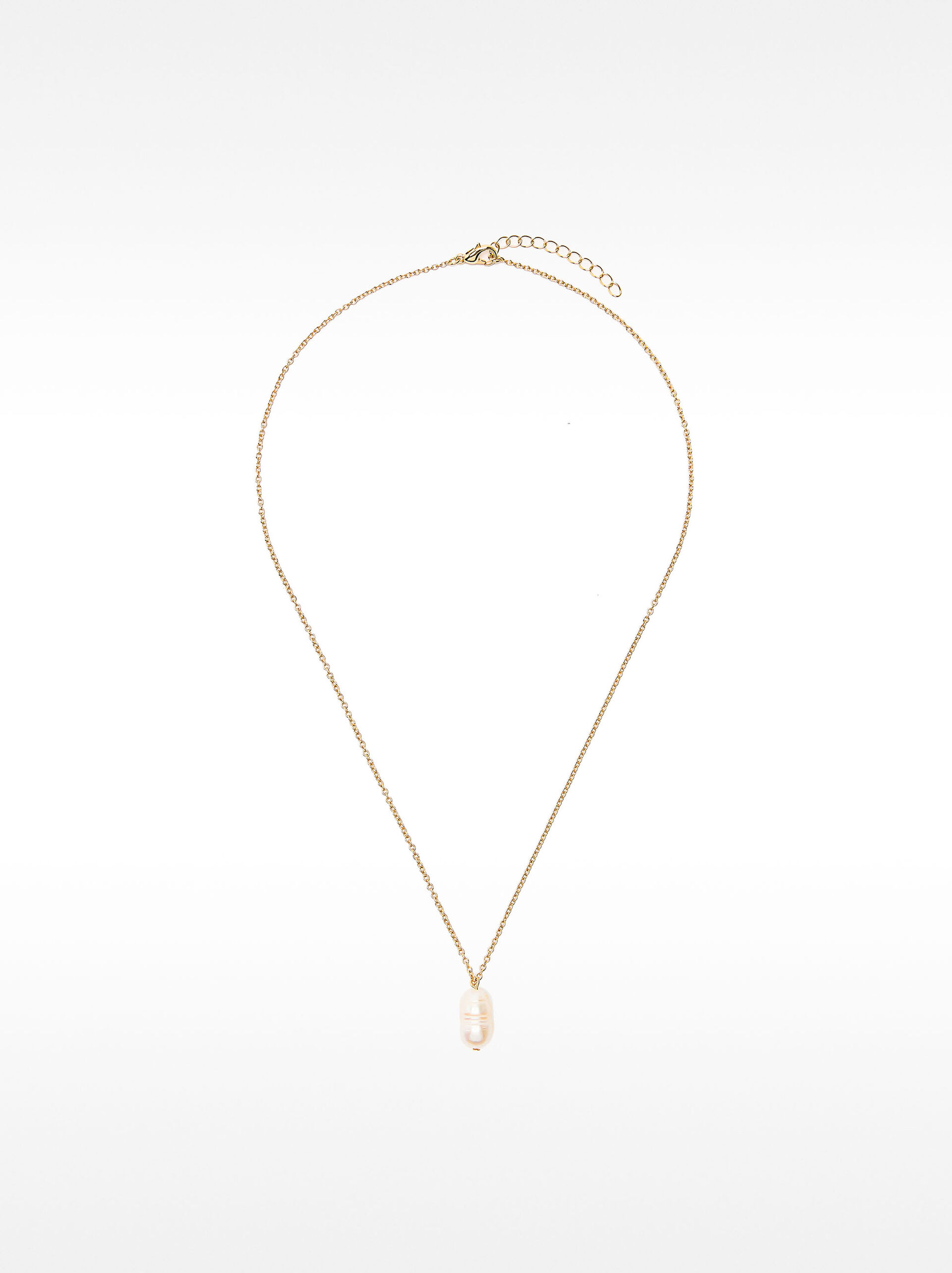 Collier avec perle baroque d’eau douce image number 2.0