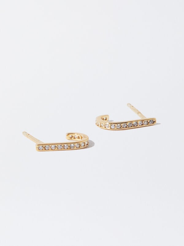 925 sterling silver hoops with zirconia