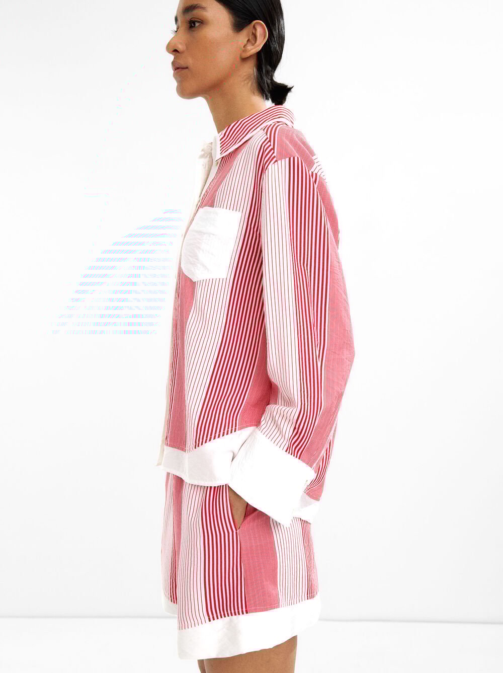 Striped shirt with contrast