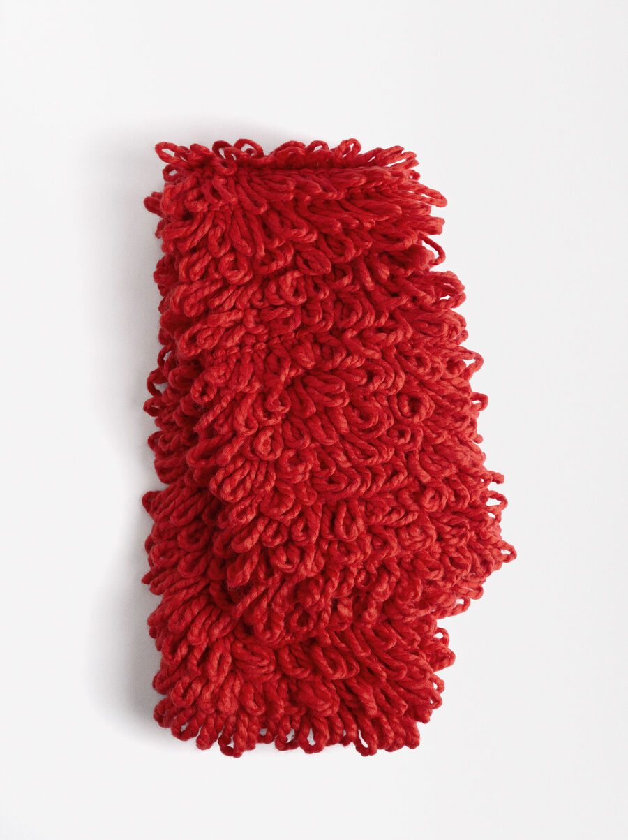 Écharpe avec effet tricot en laine