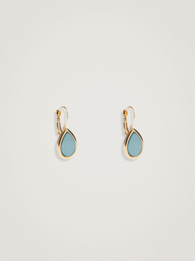 Two-Tone Small Earrings, Green, hi-res