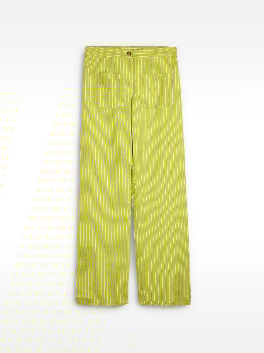 100% cotton striped trousers