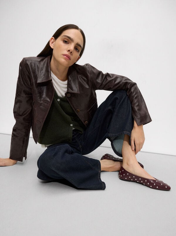 Ballet flats with studs