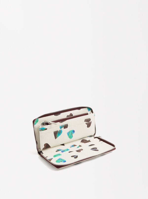 Heart-printed wallet